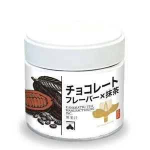 Chocolate flavored matcha tin